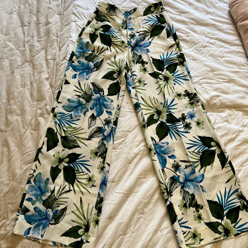 Banana Republic wide leg floral trousers